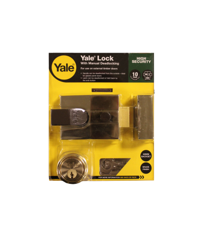 Yale Nightlatch With Manual Deadlocking P89 Brass 60mm Backset