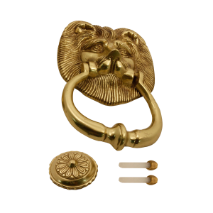 Gold Lion Face Large Door Knocker 6.5''