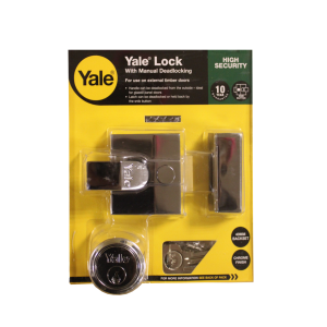 Yale Nightlatch With Manual Deadlocking P85 Chrome 40mm Backset